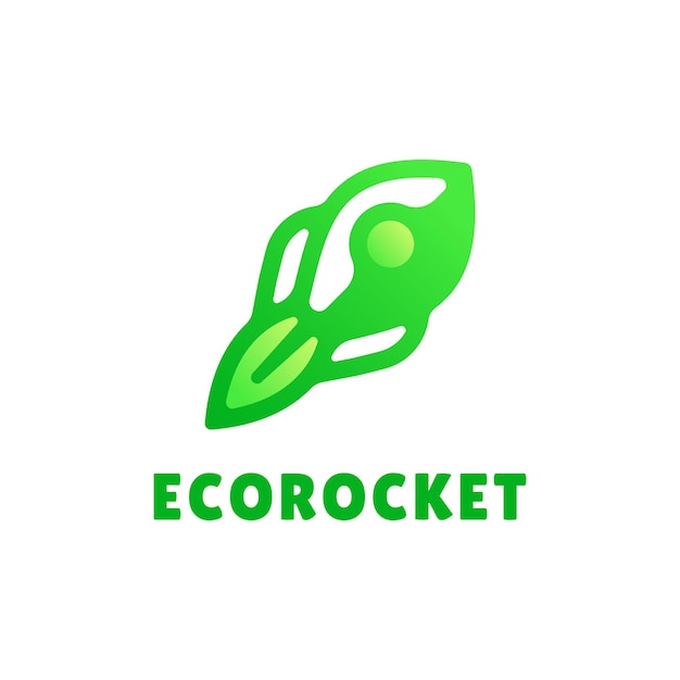 Vetor modelo de logotipo eco leaf rocket