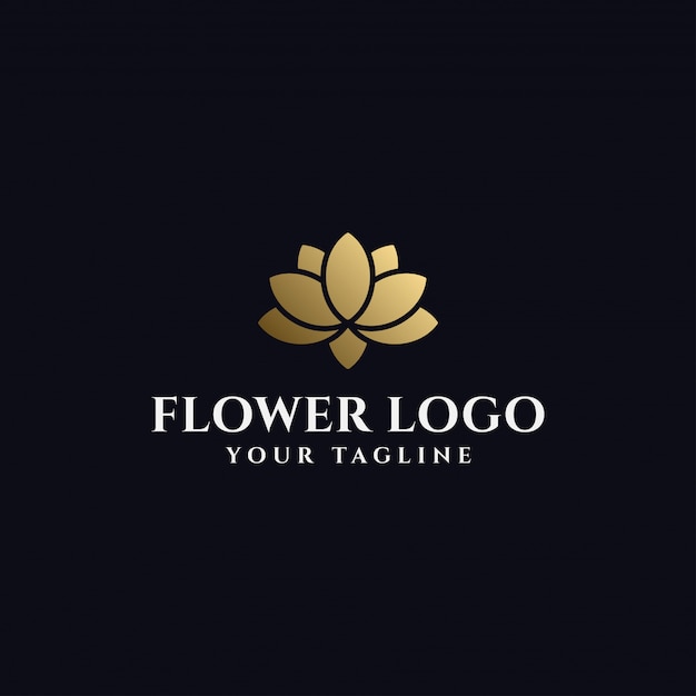 Vetor modelo de logotipo elegante flor de lótus