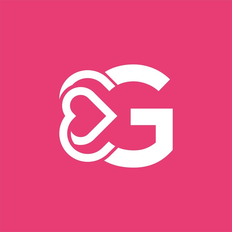 Vetor modelo de logotipo em negrito coração carta de amor g
