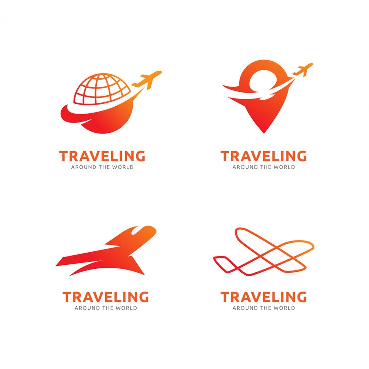 Vetor modelo de logotipo em viagem