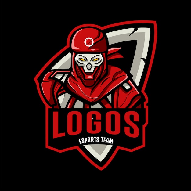 Modelo de logotipo esports cabeça de caveira