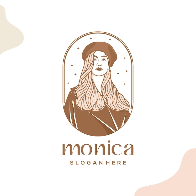 modelo de logotipo estético de mulheres bonitas