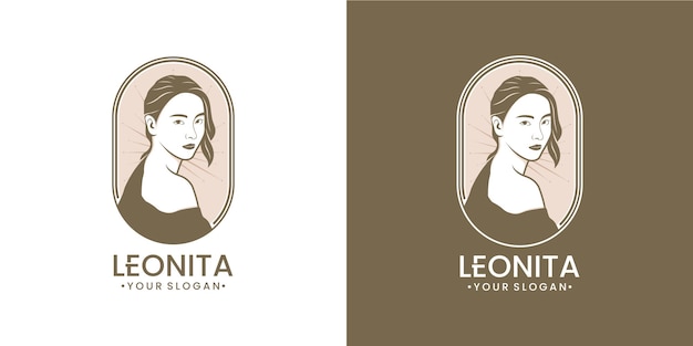 modelo de logotipo estético de mulheres bonitas