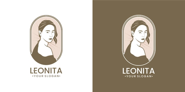 Modelo de logotipo estético de mulheres bonitas