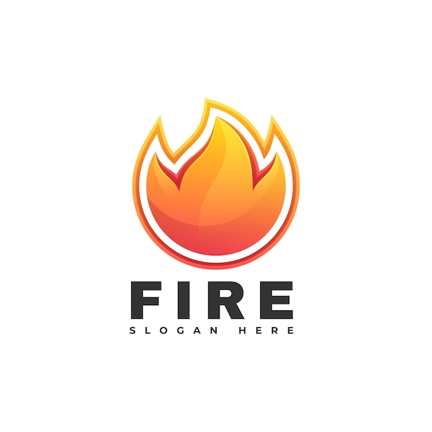 Modelo de logotipo fire gradient colorful style