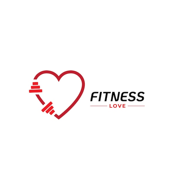 Modelo de logotipo fitness love fit