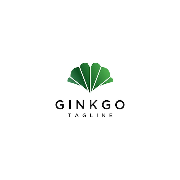 Vetor modelo de logotipo folha de ginkgo moderno minimalista