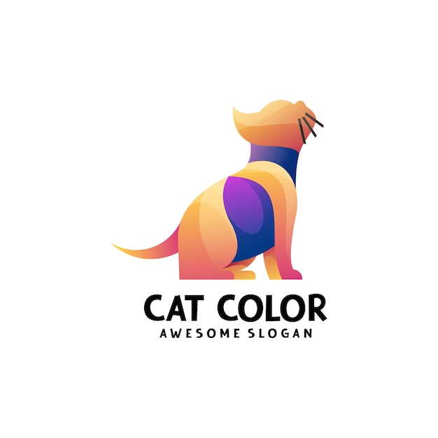 Modelo de logotipo gato