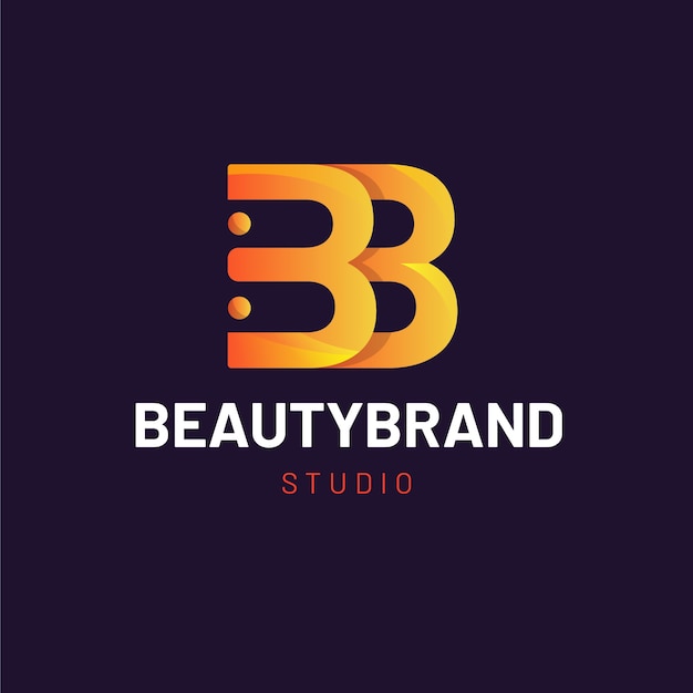 Modelo de logotipo gradiente bb