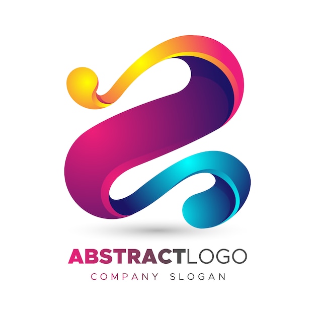 Vetor modelo de logotipo gradiente com forma abstrata