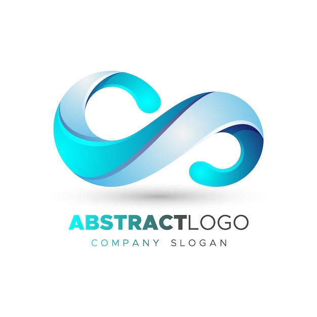 Modelo de logotipo gradiente com forma abstrata