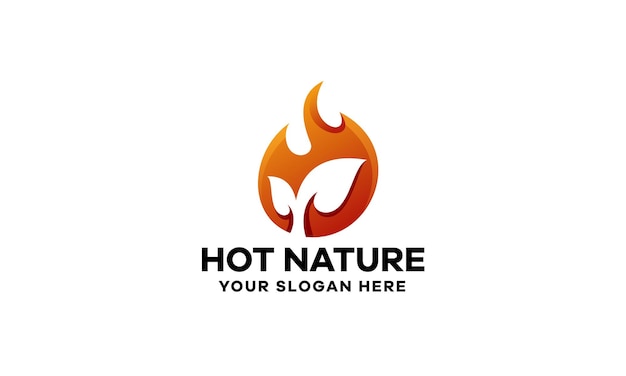 Modelo de logotipo gradiente da hot nature