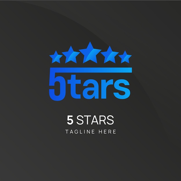 Vetor modelo de logotipo gradiente de 5 estrelas