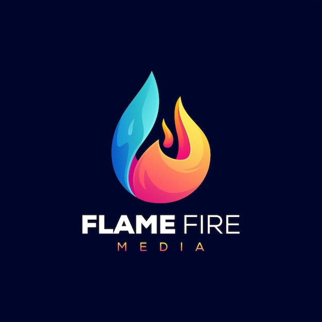 Modelo de logotipo gradiente de chamas de fogo