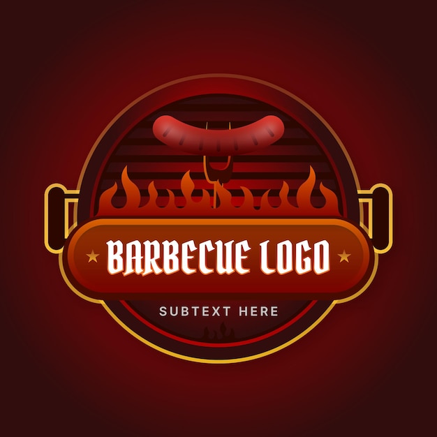 Vetor modelo de logotipo gradiente de churrasco