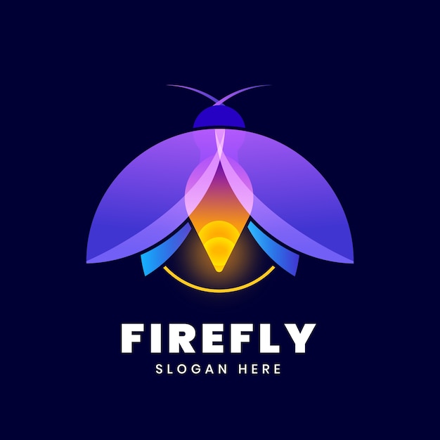 Vetor modelo de logotipo gradiente do firefly