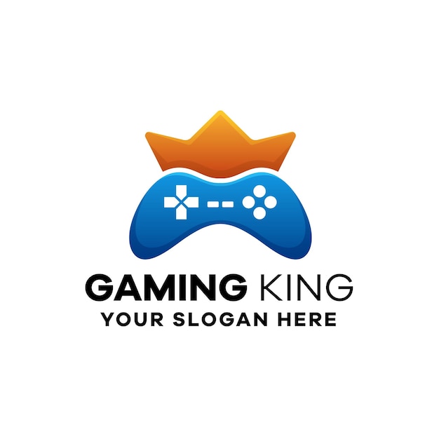 Modelo de logotipo gradiente king para jogos