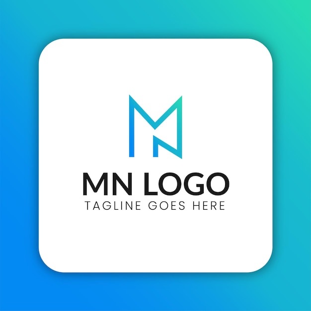 Vetor modelo de logotipo gradiente mn para marca comercial ou tecnologia