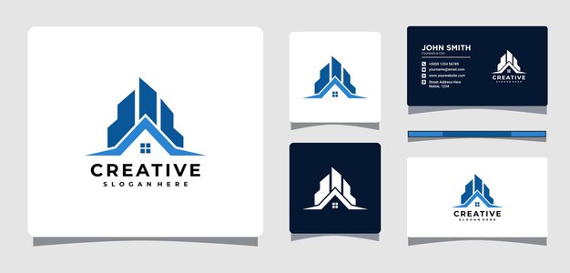 Modelo de logotipo imobiliário com inspiração de design de cartão de visita