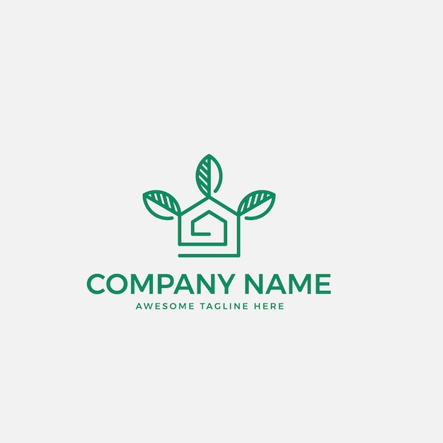 Modelo de logotipo imobiliário orgânico e verde