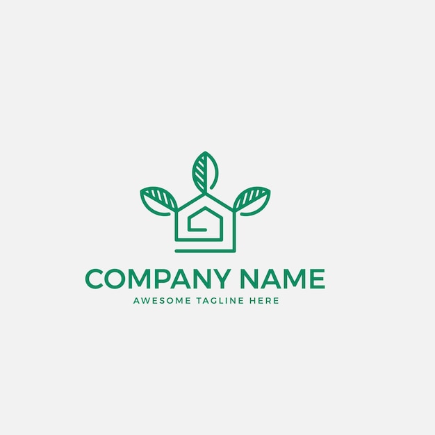 Modelo de Logotipo Imobiliário Orgânico e Verde