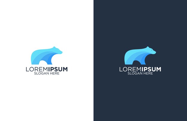 Modelo de logotipo impressionante urso azul
