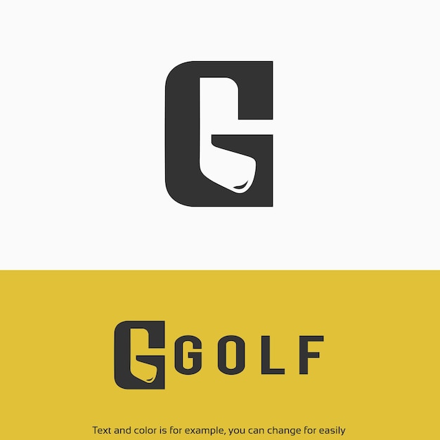 Modelo de logotipo inicial simples e luxo golf g