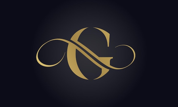 Vetor modelo de logotipo luxo letra g em cor dourada inicial luxo design de logotipo letra g logotipo bonito