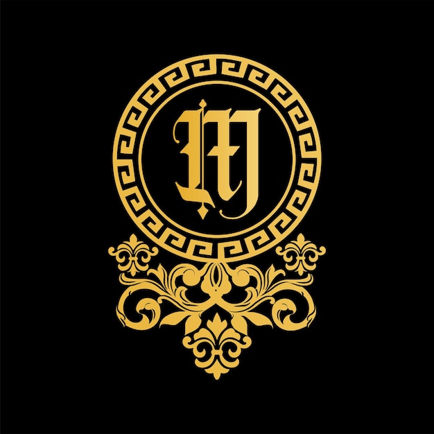 Modelo de logotipo M Letter Royal Luxury em arte vetorial para restaurantes, realeza, boutiques, cafés, hotéis,
