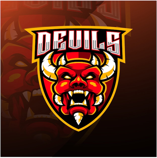 Modelo de logotipo mascote esport cabeça diabo