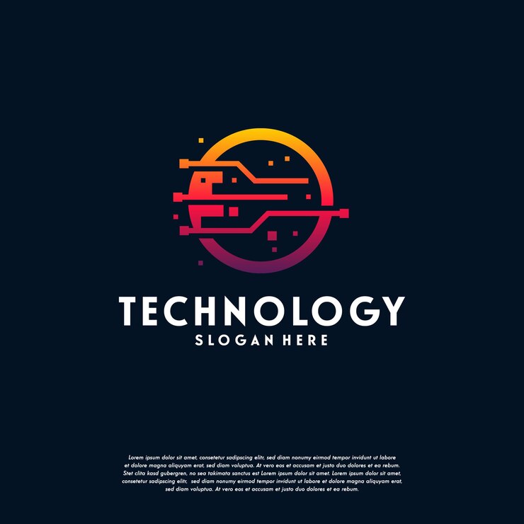 Modelo de logotipo Modern Abstract Circle Technology, vetor de designs de logotipo Wire Tech, ícone de símbolo de logotipo