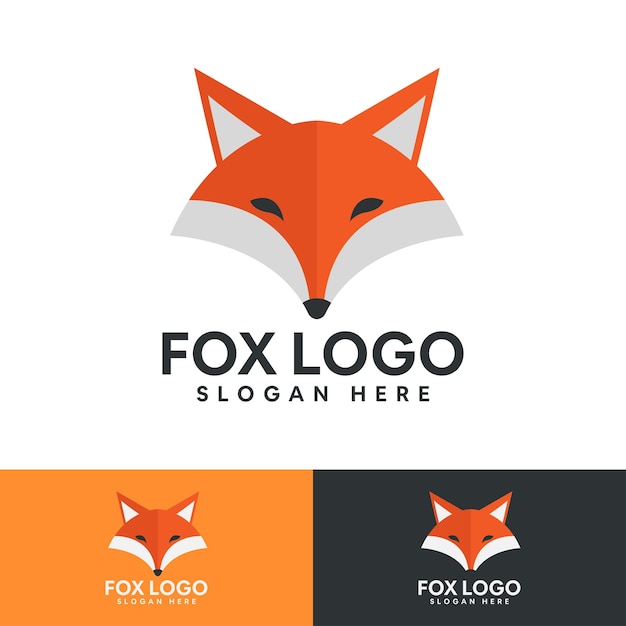 Vetor modelo de logotipo moderno da fox