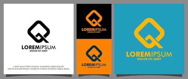 Modelo de logotipo moderno da letra q