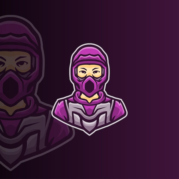 Modelo de logotipo moderno de mascote de garota de motocross