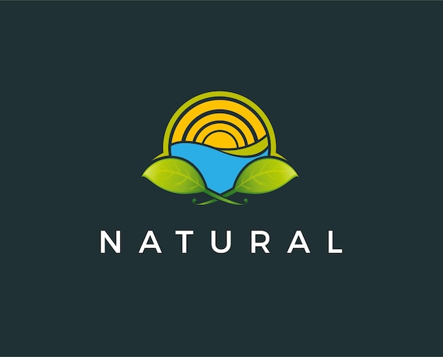 Vetor modelo de logotipo natural mínimo