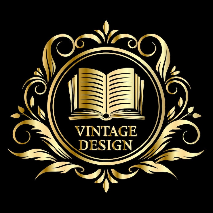Vetor modelo de logotipo ornamental vintage logotipo de luxo retro para design cartão de convite de casamento com ouro