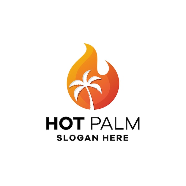 Modelo de logotipo palm gradient