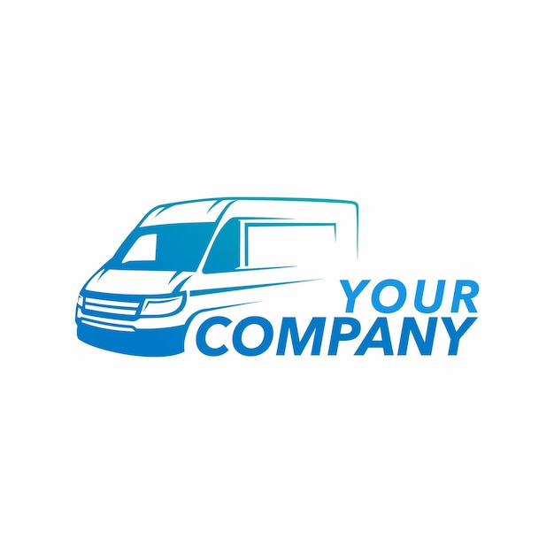 Vetor modelo de logotipo para entrega de carrinha