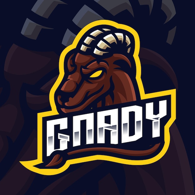 Modelo de logotipo para jogos de mascote de cabra para esports streamer facebook youtube