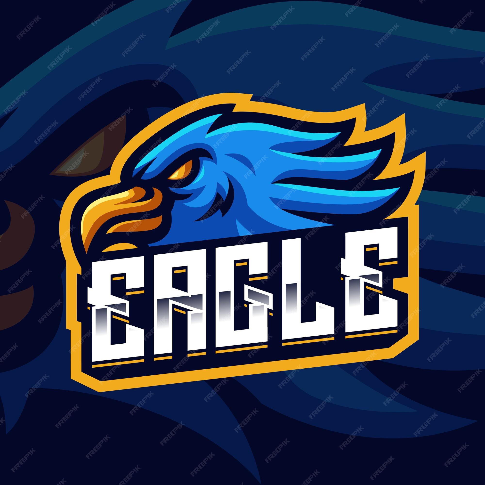 Modelo de vetor de logotipo de jogo de mascote de esports eagles