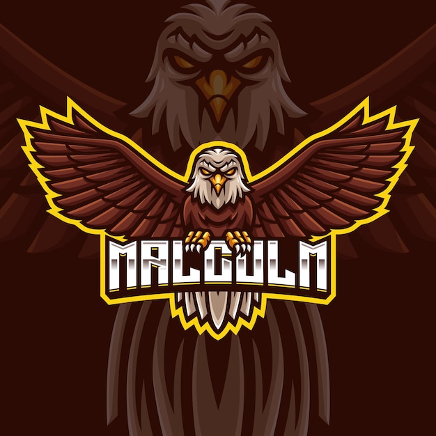 Vetor modelo de logotipo para jogos eagle mascot para esports streamer facebook youtube