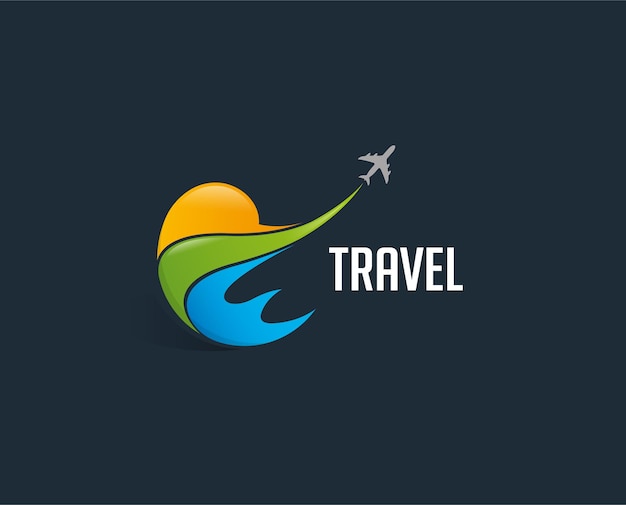 Vetor modelo de logotipo para viagens aéreas mínimas