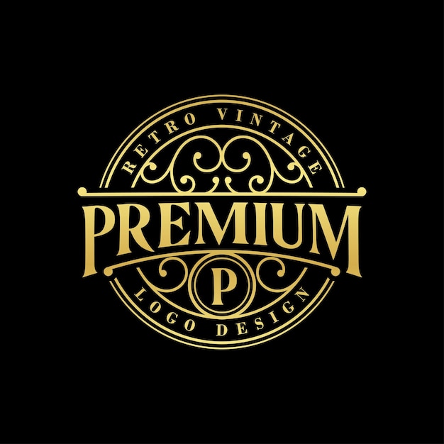 Vetor modelo de logotipo premium golden luxury