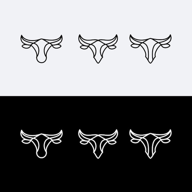 Vetor modelo de logotipo preto e branco da art bull