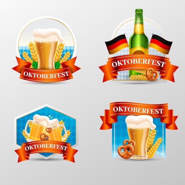 Modelo de logotipo realista para o festival oktoberfest