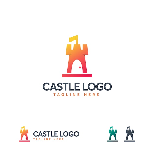 Modelo de logotipo simples castelo