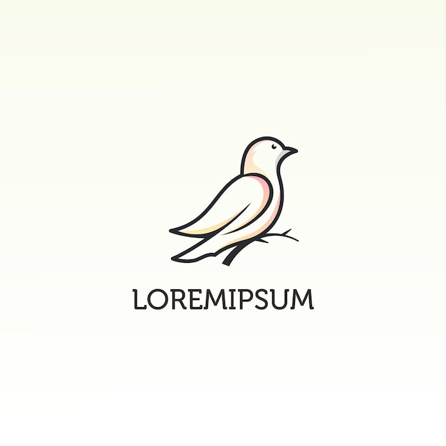 Modelo de logotipo simples de pássaro