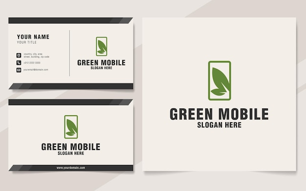 Modelo de logotipo verde para celular em estilo monograma