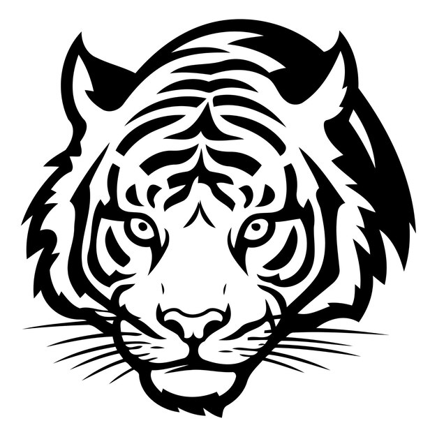 Vetor modelo de logotipo vetorial de cabeça de tigre para equipe esportiva ou identidade corporativa