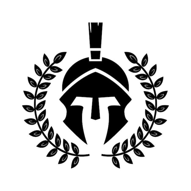 Vetor modelo de logotipo vetorial de capacete espartano